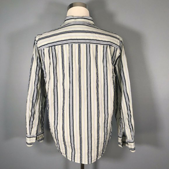 Tommy Bahama Men's Shirt XL Extra Large Cotton Silk Striped Blue Green - Picture 5 of 12